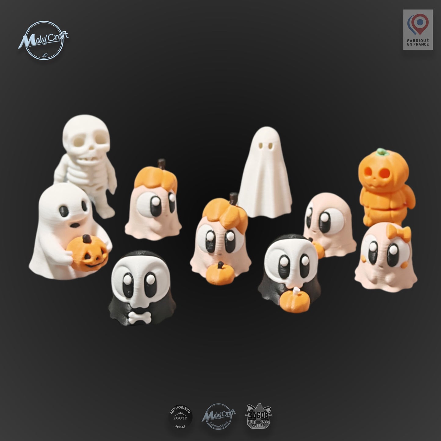 Lot mystère Halloween – Figurines surprises imprimées en 3D Maly’Craft