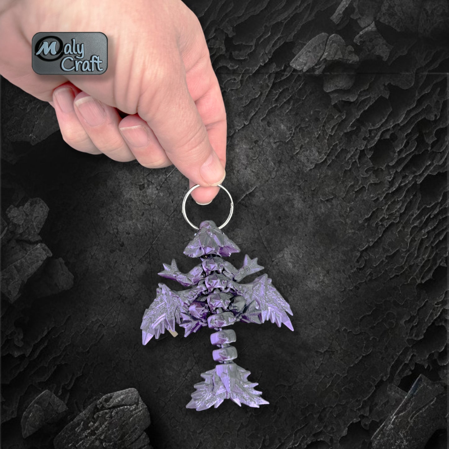 Porte-clé Dragon Wyern articulé – Figurine 3D miniature fantasy