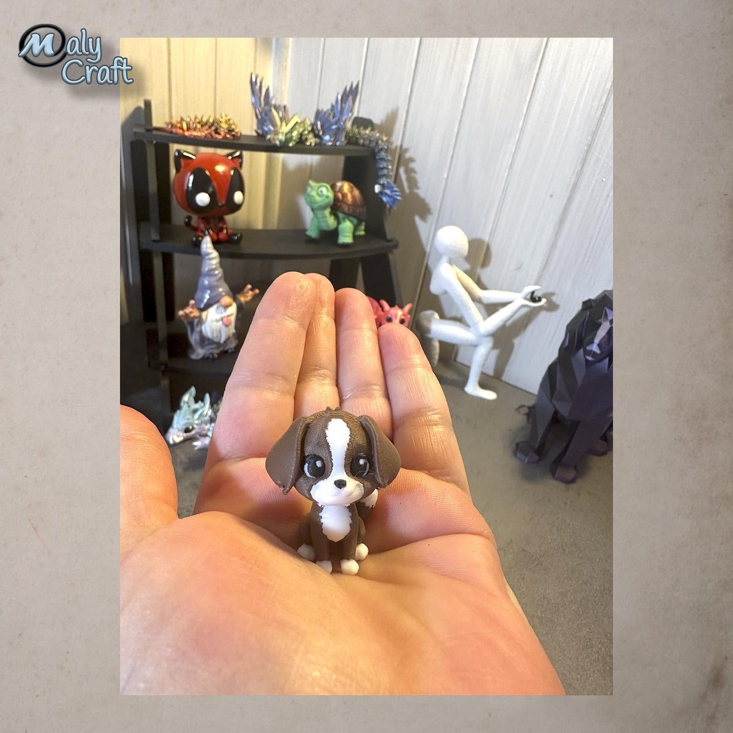 Porte-clé Cavalier King Charles – Figurine 3D miniature, 4 robes disponibles