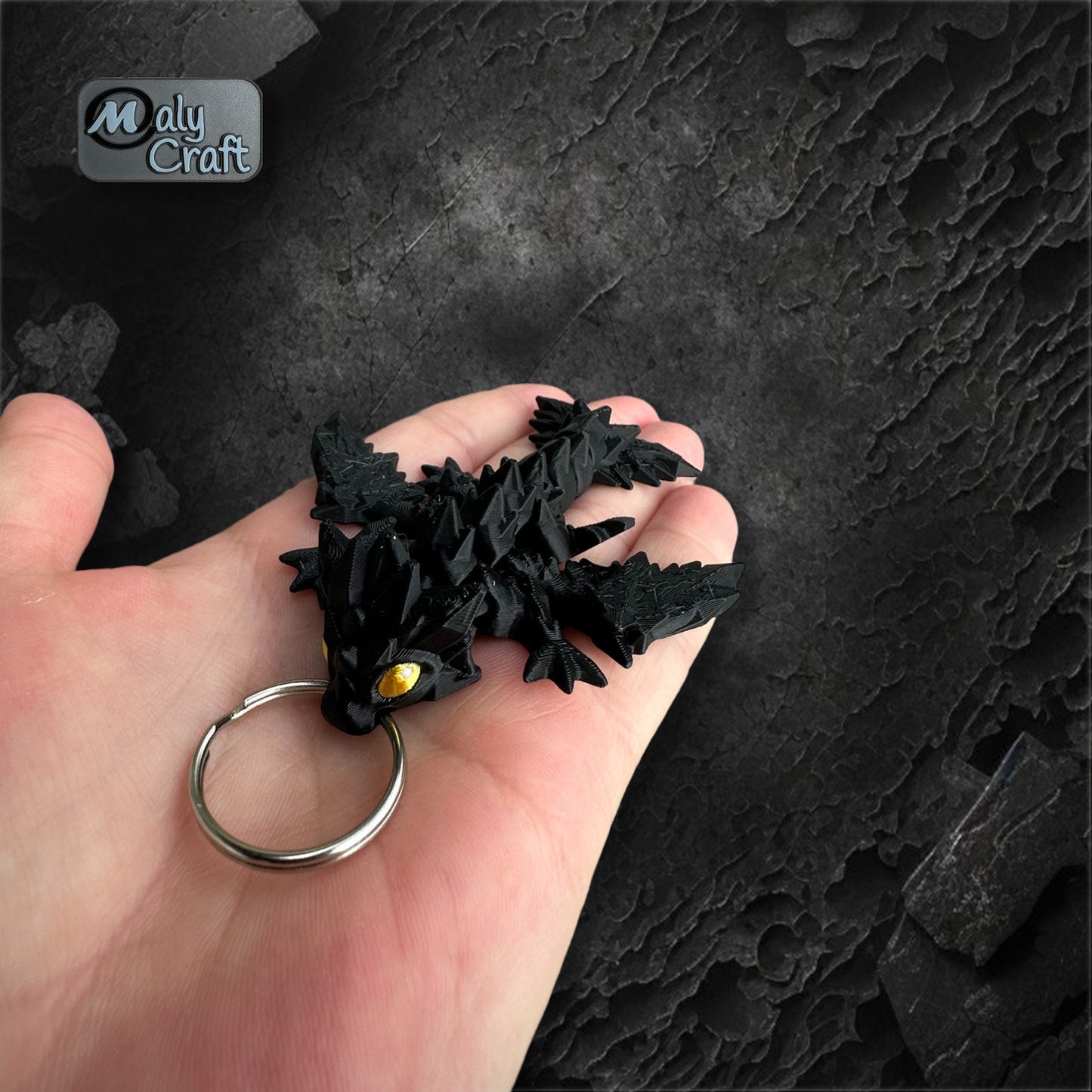 Porte-clé Dragon Wyern articulé – Figurine 3D miniature fantasy