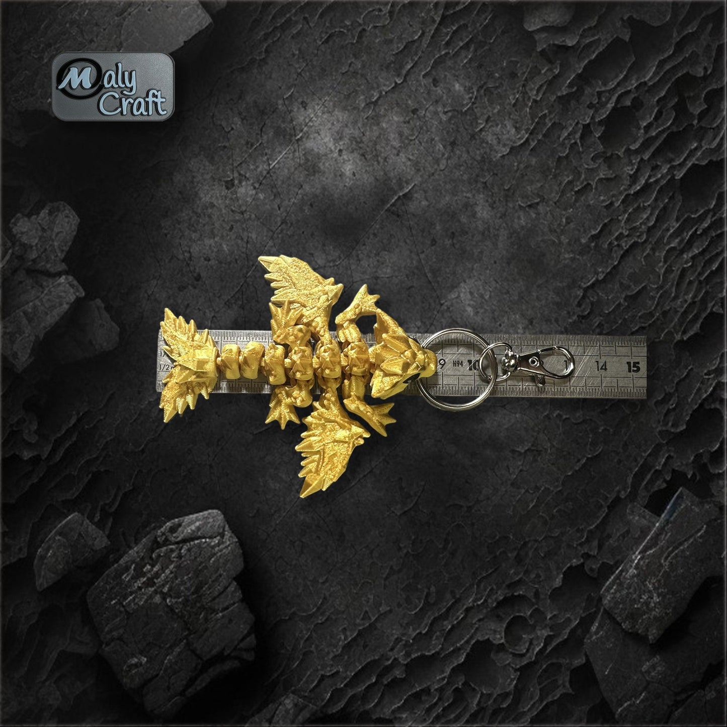 Porte-clé Dragon Wyern articulé – Figurine 3D miniature fantasy