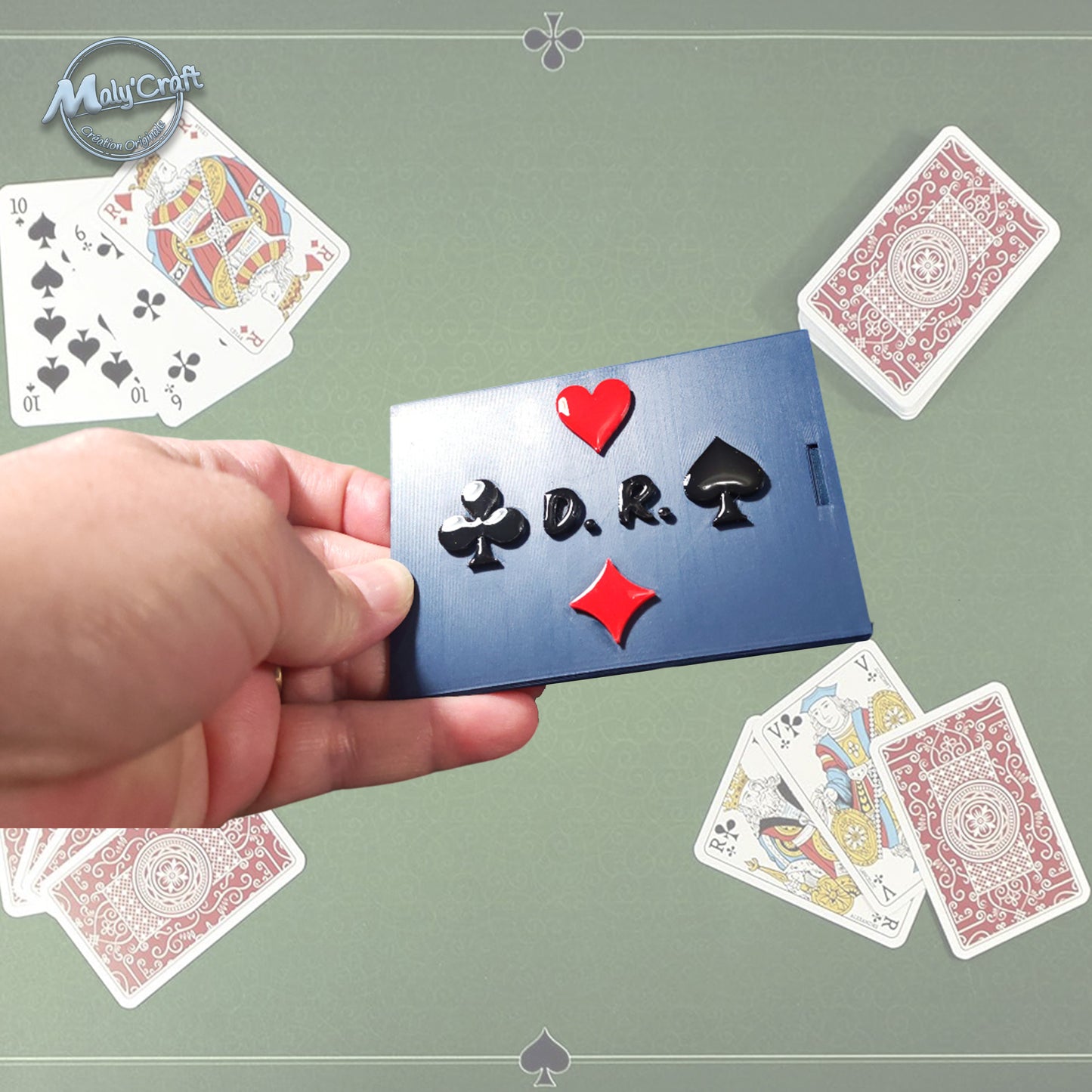 Boîte à cartes personnalisée – Tarot / 32 / Poker – Coffret rigide imprimé 3D