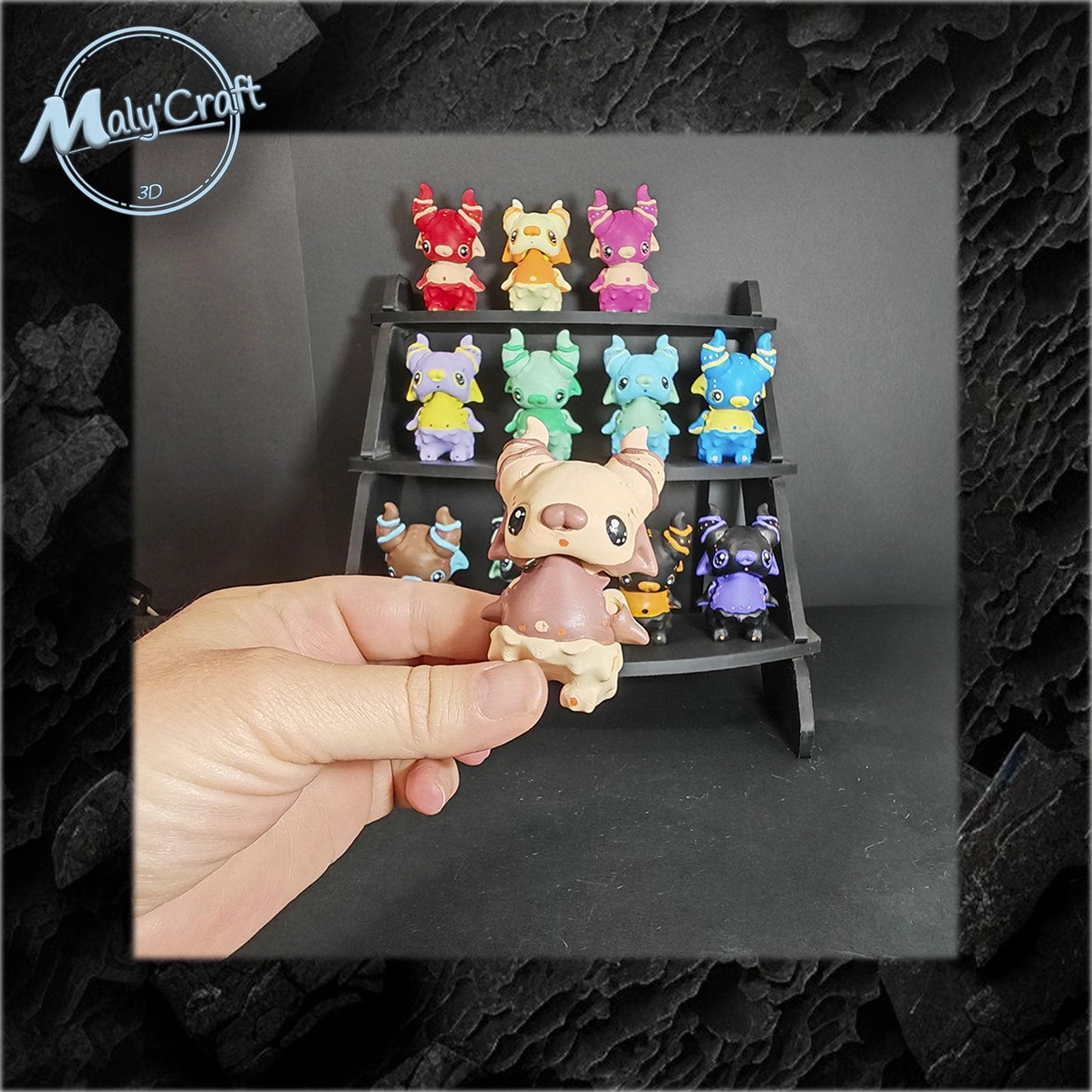 Cute hand-painted demon magnet – 3D magnetic figurine – Varnished eyes – Kawaii geek gift – Made in France