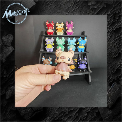 Cute hand-painted demon magnet – 3D magnetic figurine – Varnished eyes – Kawaii geek gift – Made in France