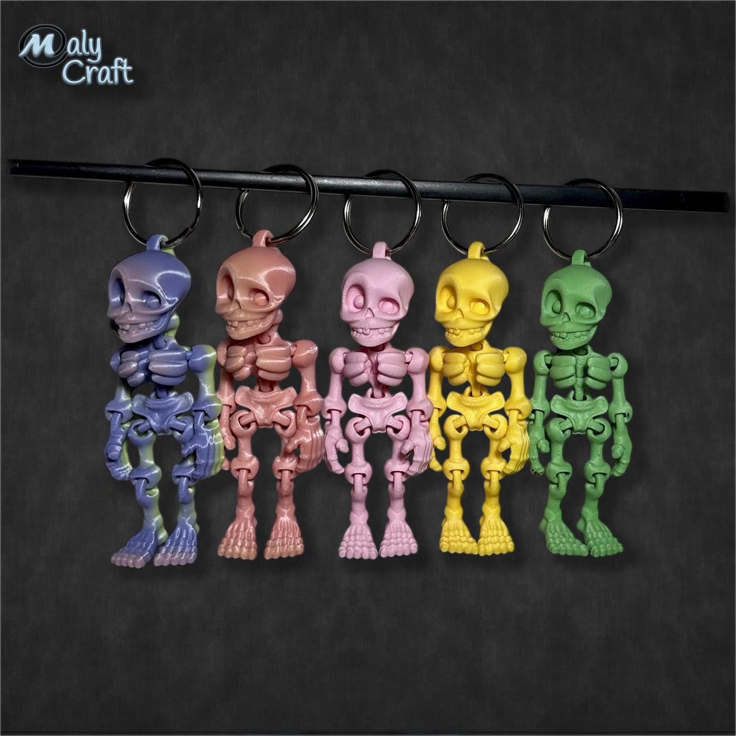 Porte-clé squelette articulé Halloween – vue frontale