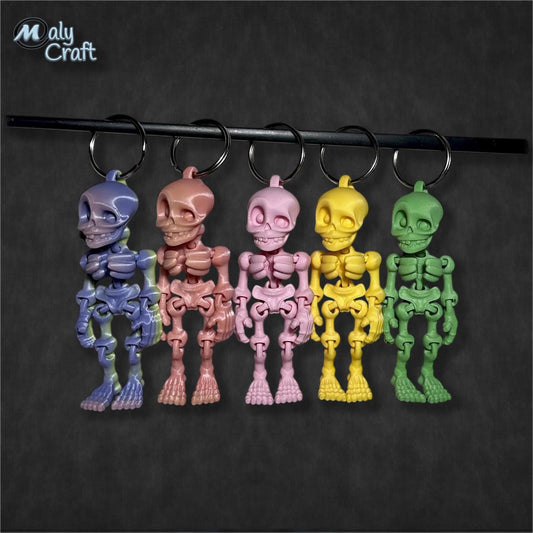 Porte-clé squelette articulé Halloween – vue frontale