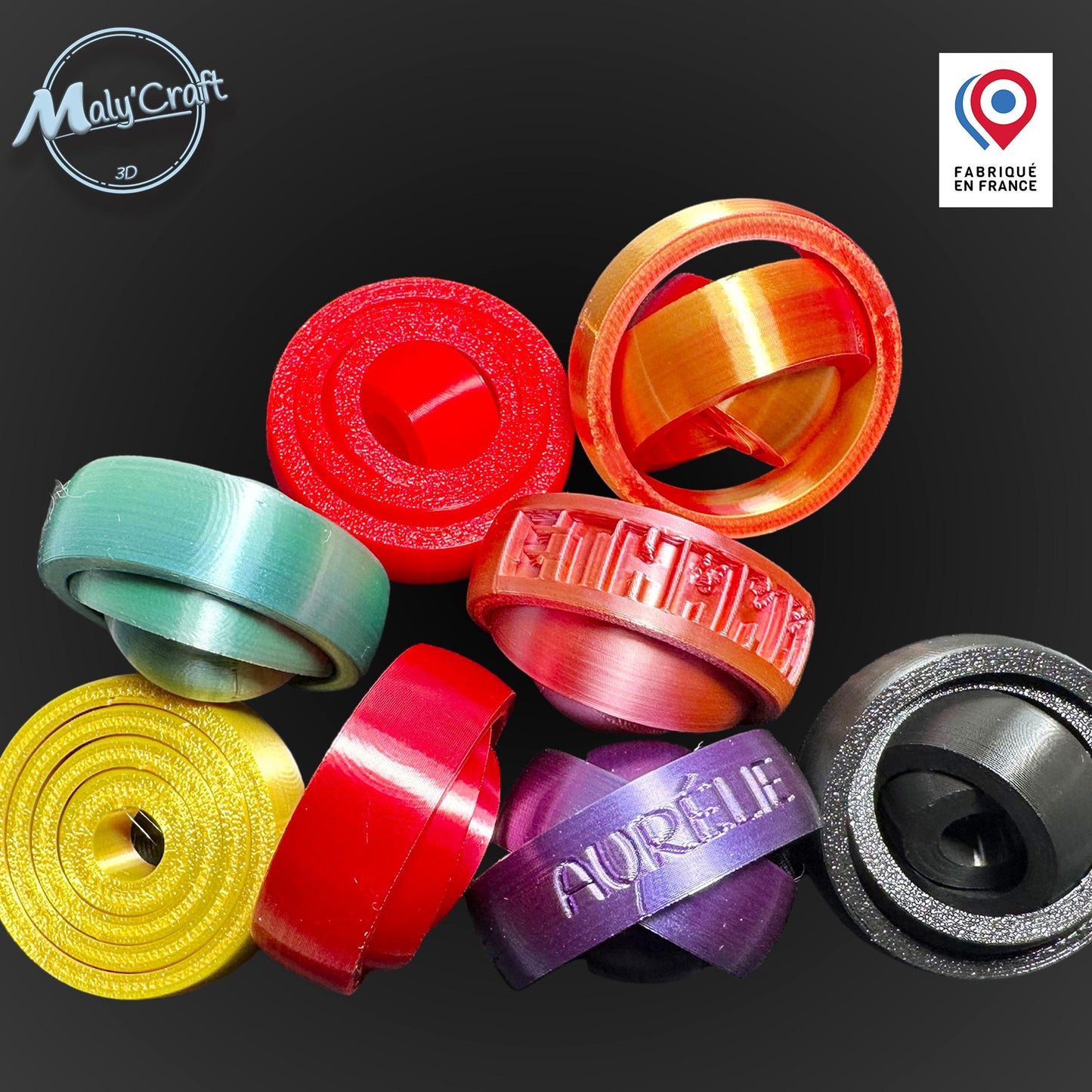 Spinner Gyroscope Personnalisé – Fidget Anti-Stress 3D