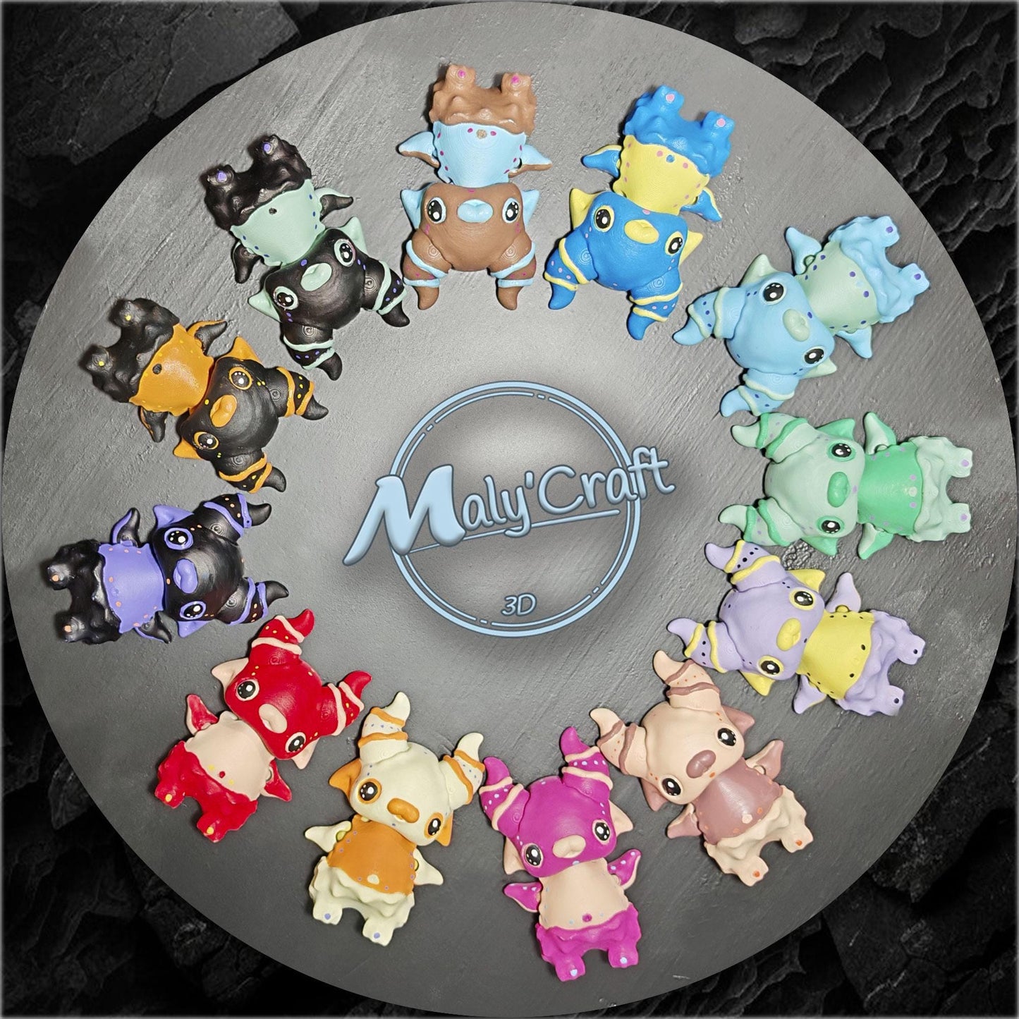 Cute hand-painted demon magnet – 3D magnetic figurine – Varnished eyes – Kawaii geek gift – Made in France