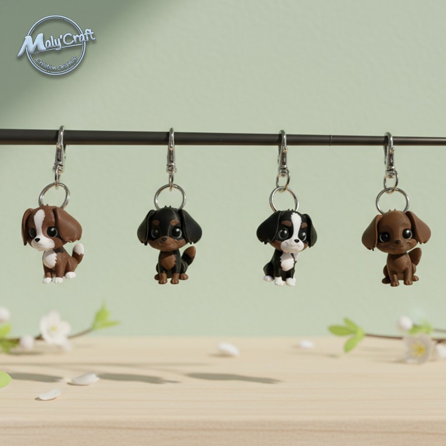 Porte-clé Cavalier King Charles en impression 3D – figurines chiots artisanales Maly’Craft