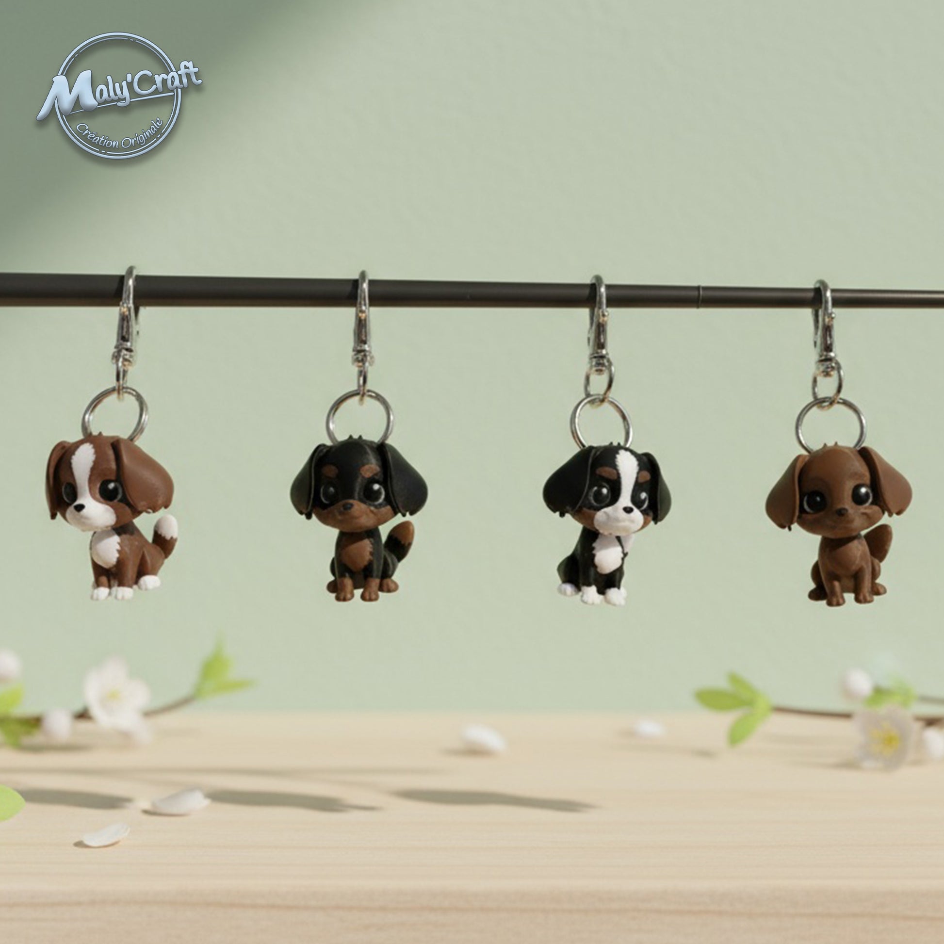 Porte-clé Cavalier King Charles en impression 3D – figurines chiots artisanales Maly’Craft