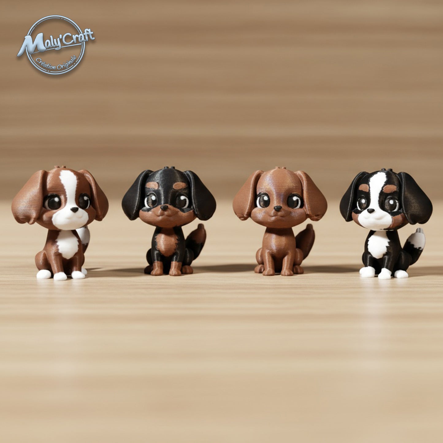 Figurines Cavalier King Charles miniatures – porte-clé chiot 3D Maly’Craft