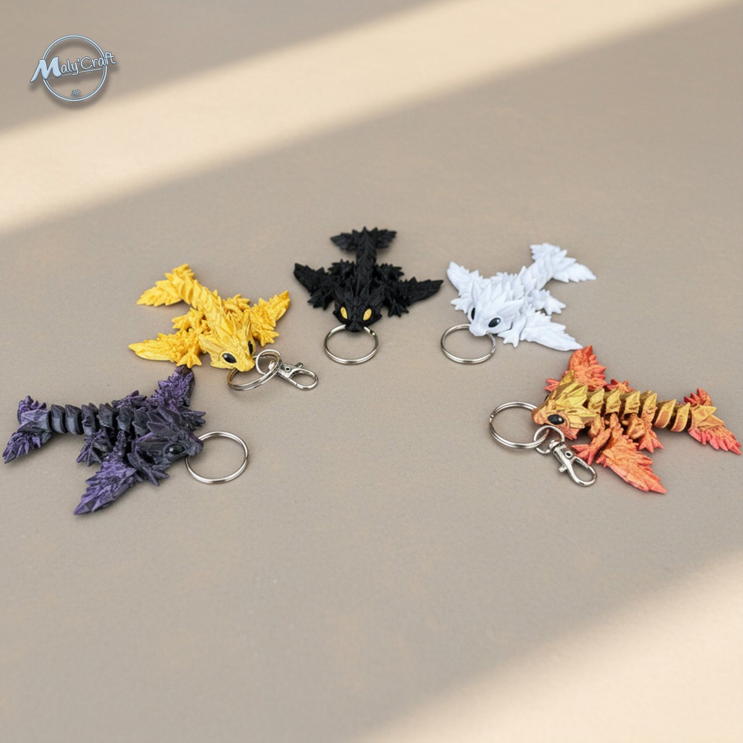 Ces figurines dragons porte-clés prennent vie avec leurs articulations mobiles. Chaque design évoque un univers magique – parfait pour les fans de fantasy, de Wings of Fire, Donjons & Dragons, ou de How to Train Your Dragon. À collectionner ou offrir