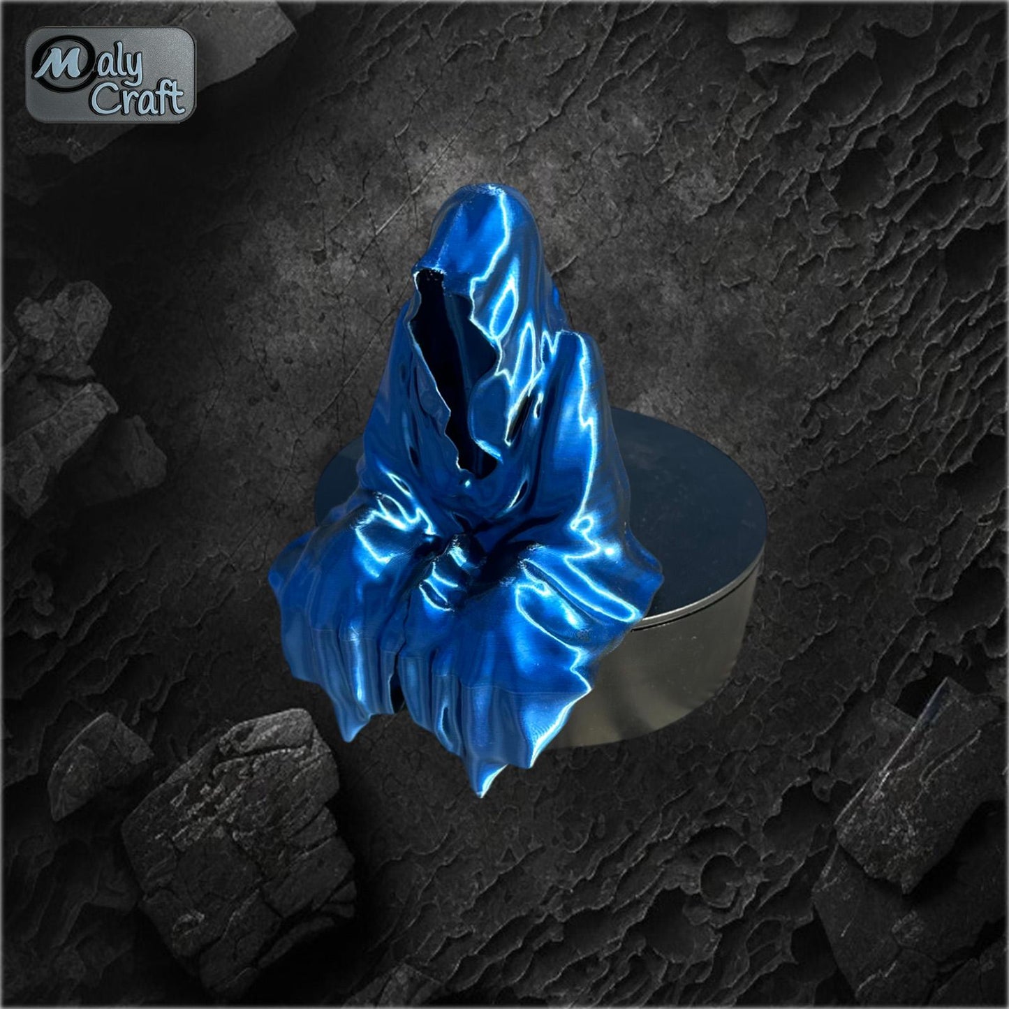 Statue “La Faucheuse” – Figurine fantôme assis 3D – Inspiration fantasy sombre Made in France
