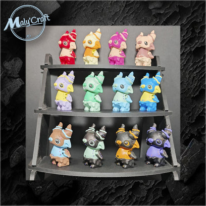 Cute hand-painted demon magnet – 3D magnetic figurine – Varnished eyes – Kawaii geek gift – Made in France