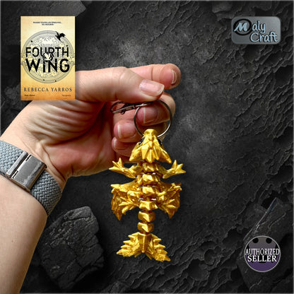 Dragon doré articulé – Figurine 3D flexible, édition Or inspirée de Fourth Wing