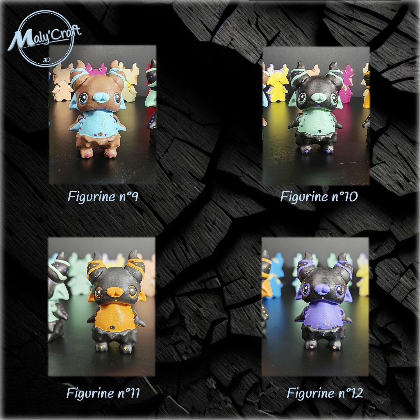 Cute hand-painted demon magnet – 3D magnetic figurine – Varnished eyes – Kawaii geek gift – Made in France