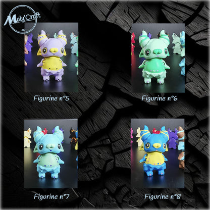 Cute hand-painted demon magnet – 3D magnetic figurine – Varnished eyes – Kawaii geek gift – Made in France