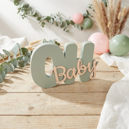 Décoration "Oh Baby" 3D Personnalisable – Centre de Table & Mural