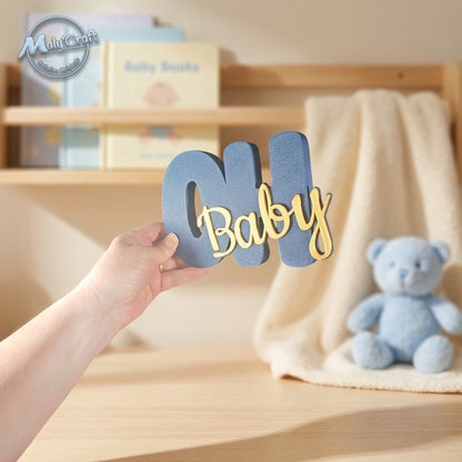 Décoration "Oh Baby" 3D Personnalisable – Centre de Table & Mural