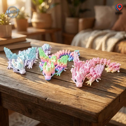 Dragon de la Lune Articulé 3D – Figurine Fantasy Flexible – Design Officiel Cinderwing3D