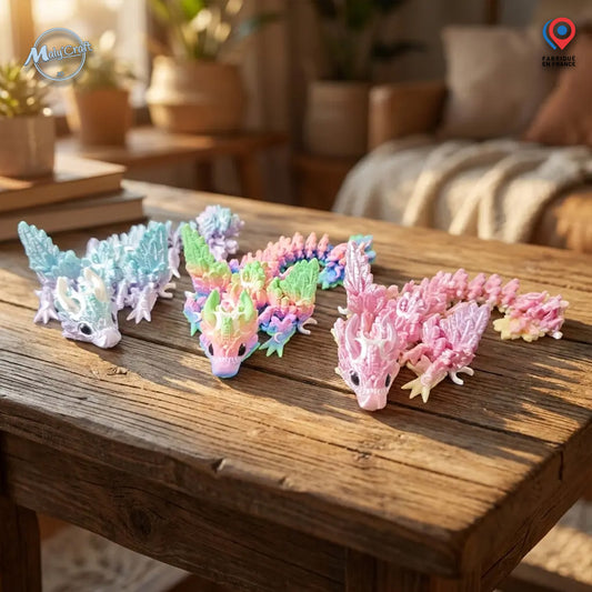 Dragon de la Lune Articulé 3D – Figurine Fantasy Flexible – Design Officiel Cinderwing3D