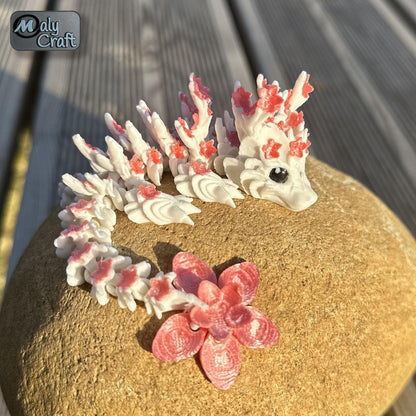 Dragon articulé Sakura 3D – Figurine fleur de cerisier flexible Made in France