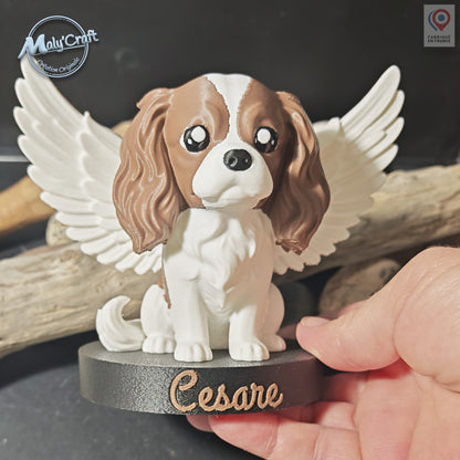 Figurine Cavalier King Charles Ange — Statuette 3D personnalisable, hommage chien