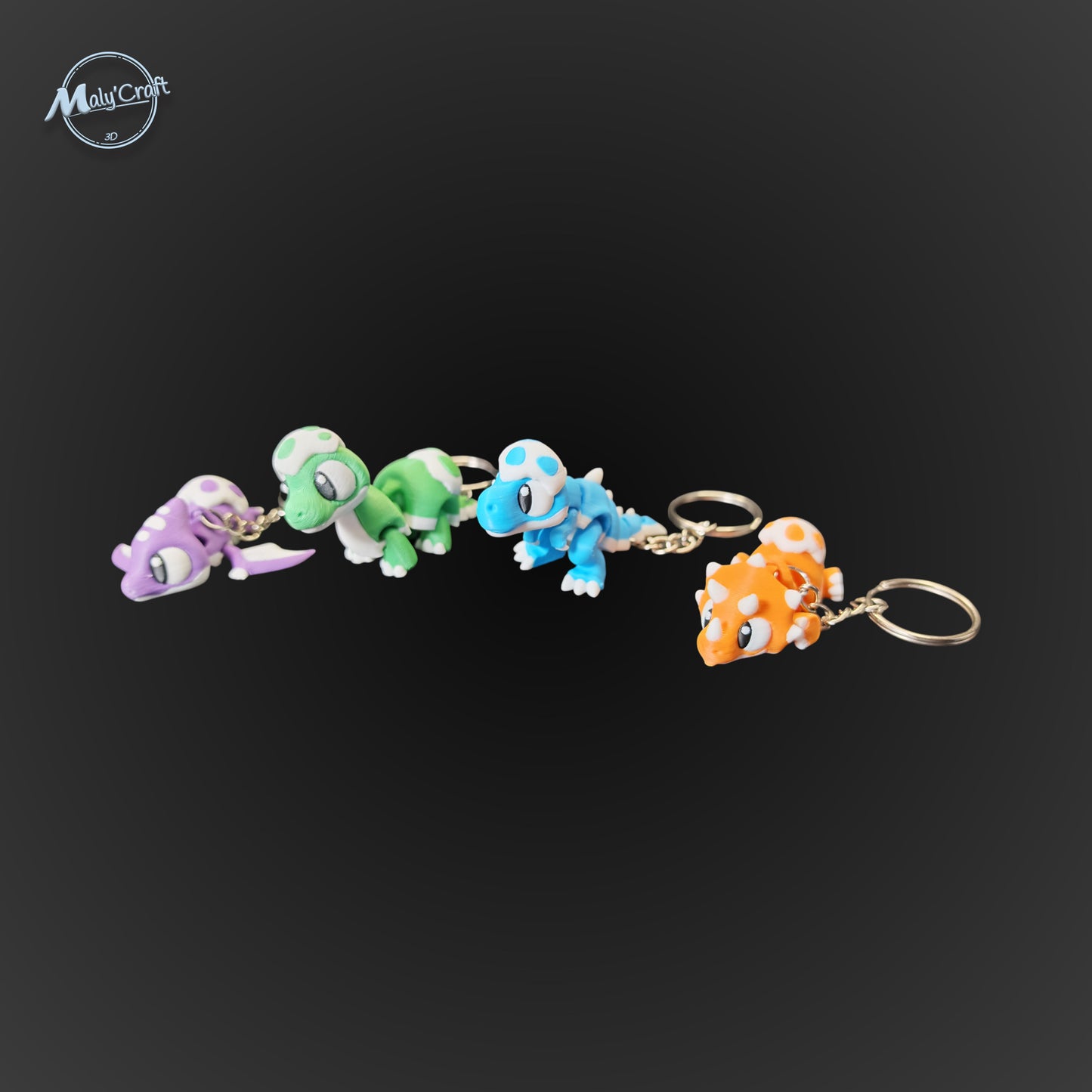 Porte-clé Dinosaure Articulé - T-Rex, Tricératops & Cie (Édition 3D)