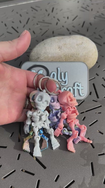 Porte-clé squelette articulé – Figurine 3D Halloween